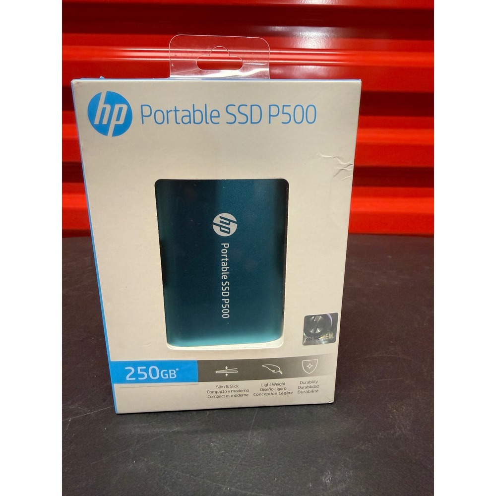 HP Portable SSD P500 250GB External Solid State Drive Teal Blue 7PD50AA#ABB NEW